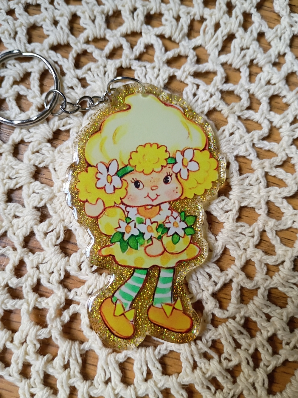 Lemon Meringue Keychain, Strawberry Shortcake, Backpack Charm